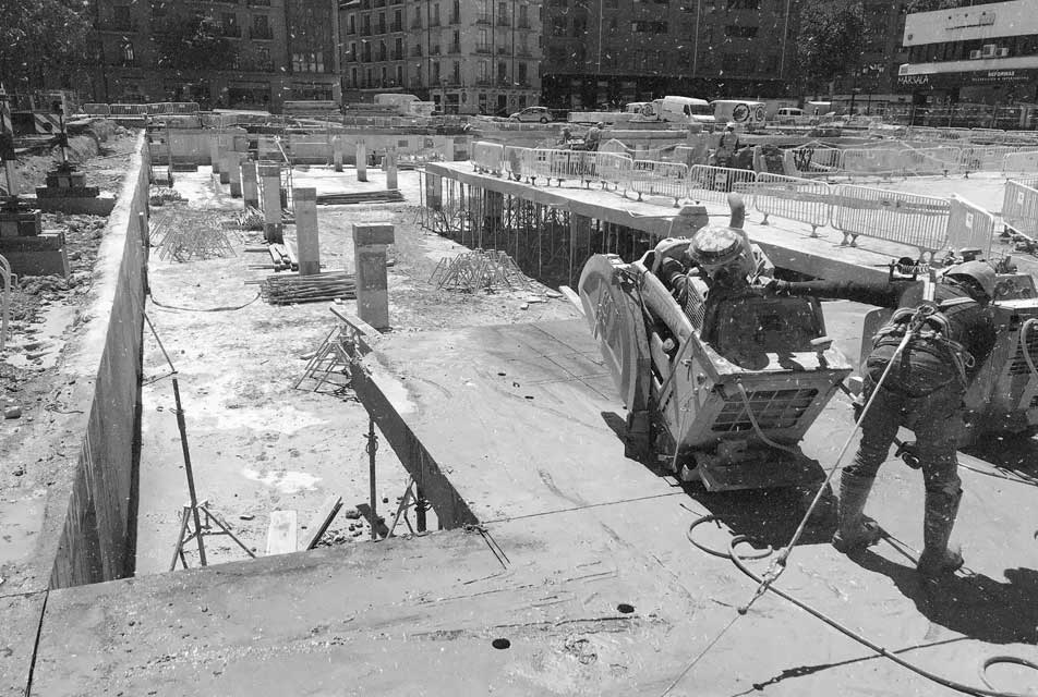 Corte de forjados de hormigón