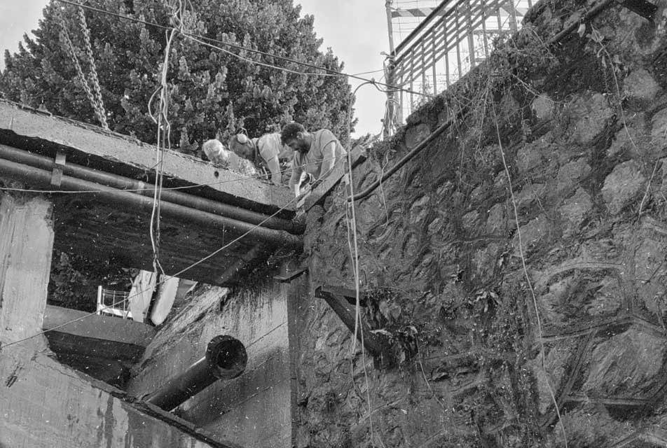 Corte de voladizos de hormigón