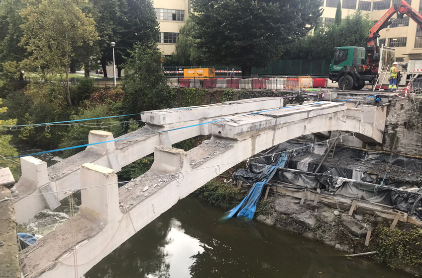 Retirada de puente en LLodio