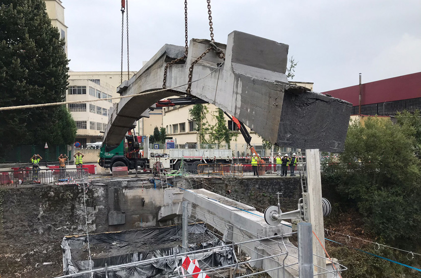 Retirada de puente en LLodio