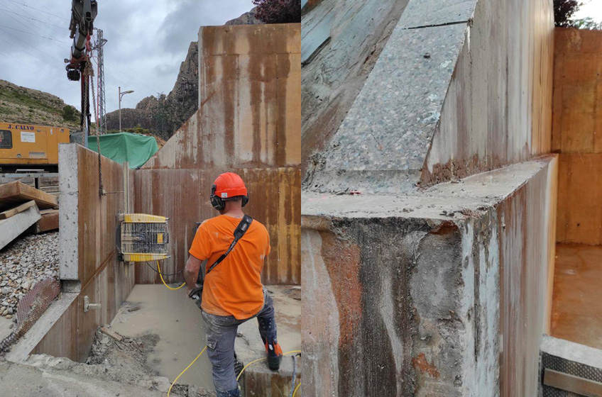 Corte de muros en Montsec